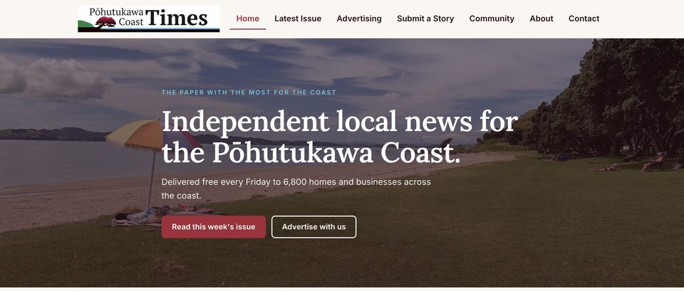 Pohutukawa Coast Times website